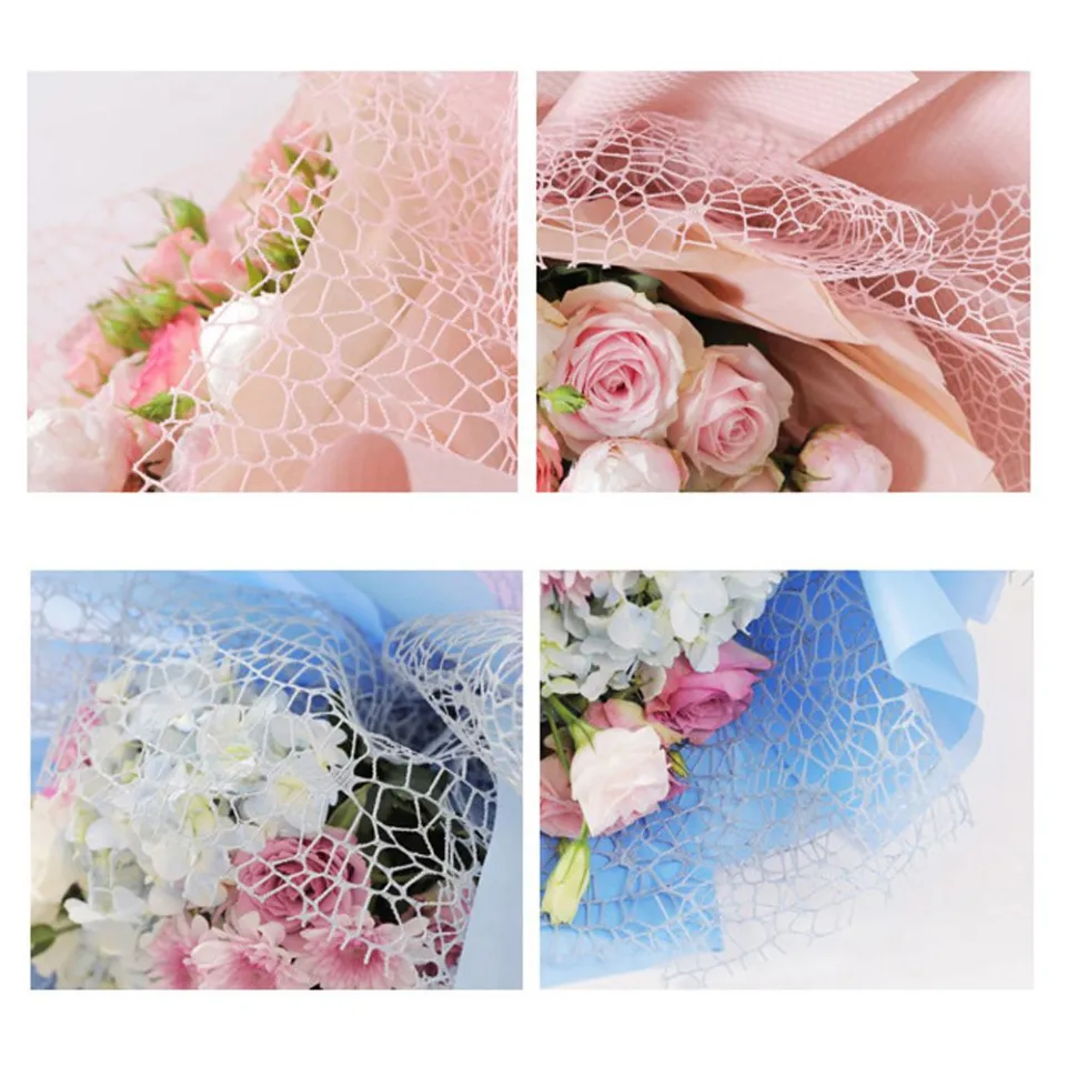 1Pcs Color Mesh Bouquet Wrapping Paper DIY Handmade Scrapbook Decorative  Wedding Birthday Party Supplies Craft Decor Packaging