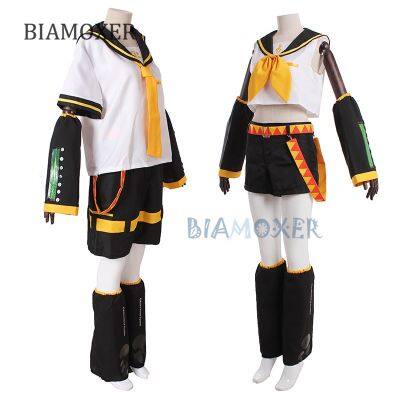 Rin Len Halloween Uniform Cosplay Complete Costumes Sets Tops+Shorts Women Men