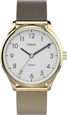Timex Womens Modern Easy Reader 32mm Watch Gold-Tone/White Mesh