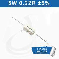 5pcs Cement Resistance 5W 0.22RJ 0.22R 0.22 ohm ±5% Resistor