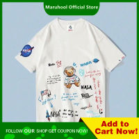 MARUHOOL เสื้อยืดผู้ชายแขนสั้นลายหมีน้อยกราฟฟิตี้2023ใหม่สำหรับฤดูร้อน