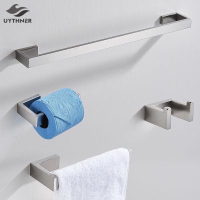 【jw】♟﹍  Escovado conjunto de hardware do banheiro gancho toalha toalheiro bar prateleira tecido titular da escova dentes papel acessórios