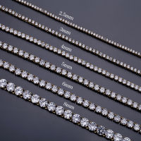 TOPGRILLZ 3mm-10mm Iced Out Bling AAA Zircon 1 Row Tennis Chain Necklace Men Hip hop Jewelry Gold Silver Color Charms