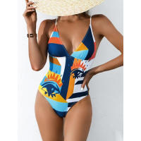 Women s Swimsuit Push up Swimsuit High Cut Sling Backless Swimwear Female Demon Eyes Beach Wear Bodysuit Print Swim