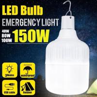 ✼♘✷ 5 Modes Bulb Light Portable Usb Led Bulb Rechargerable Lamp Night Market Charging Camping Hanging Light Tent Fishing Lantern Lamp Emergency Lamp Outdoor Accessories 220W/150W/100W