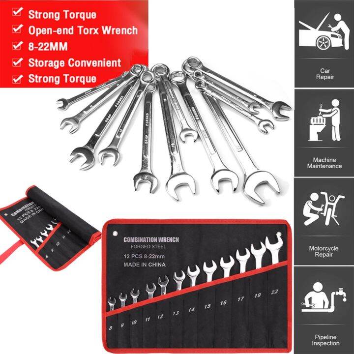 Wrench Set 12PCS Professional Combination Wrench Spanner Set Tools Set