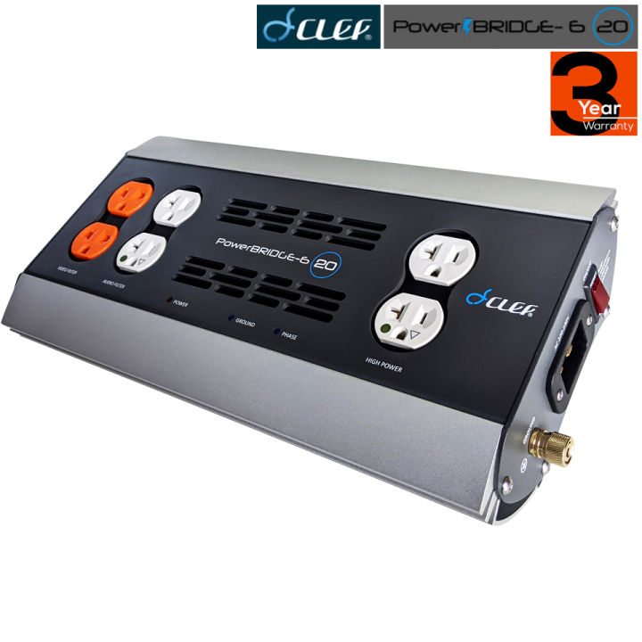 new-version-clef-powerbridge-6-20a-ปลั๊กราง-กรองไฟ-กันฟ้าผ่า-ไฟกระชากแบบ-6-ช่องเสียบ-ประกันศูนย์-3ปี