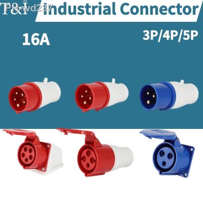 1 PCS 16A Aviation Industrial Plug Inclined Socket Male and Female Connector 3/4/5P Surface/Concealed Installation Without Wire