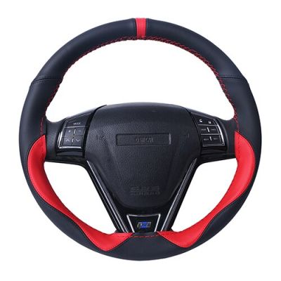 Universal Soft Fibe Leather Steering Wheel Cover Car Accessories Sport Style Steering Wheel Braid Durable Steering Cover 15 Inch