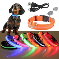 USB Rechargeable Dog Glowing Collar Flashing Necklace Outdoor Walking Night Safety Supplies