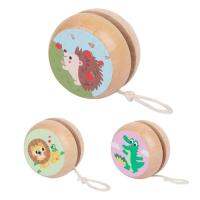 Wooden Yo-Yo Ball Cartoon Animal Pattern Wooden Looping Yoyo for Kids Beginners Auto Return Yoyos No Tricks Needed Eco Wood Unbreakable Toy Gift reliable