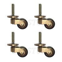 【LZ】 2/4Pcs Brass Universal Wheel Silent Reinforce Caster Wheels with Threaded Stem Heavy Duty Furniture Leg Casters For Sofa Chair