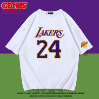 Los-Angeles-Lakers เสื้อยืด NO.24ผู้ชายแขนสั้นสีดำบาสเก็ตบอลเสื้อผ้าแบบหลวมกีฬา0000