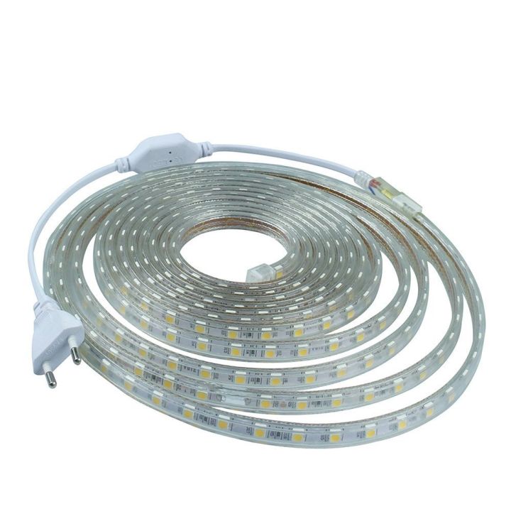 cw-waterproof-smd-5050-led-tape-ac220v-warm-white-flexible-strip-60-leds-meter-outdoor-garden-lighting-with-eu-power-plug