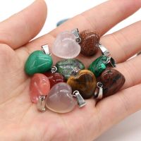 1pcs Natural Gemstone Heart Pendant Fresh Handmade Crafts Making DIY Necklace Earrings Bracelet Gift Jewelry for Women 16x16mm