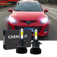 ชุดหลอดไฟหน้าฮาโลเจน LED V4 6000K สีขาว แบบเปลี่ยน สําหรับ Mazda 2 Hatchback DE 2nd Gen 2010 2011 2012 2013 2014 1 คู่ เสียบและเล่น