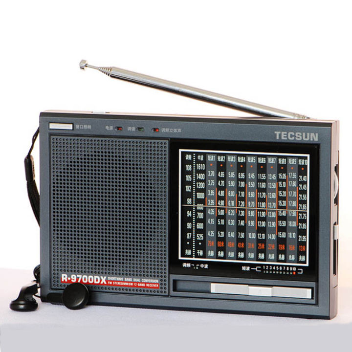 tecsunเครื่องรับวิทยุfmแบบพกพา-วิทยุfmแบบใช้ลำโพงความไวสูงsw-mwรับประกันของแท้พร้อมวิทยุแบบพกพา