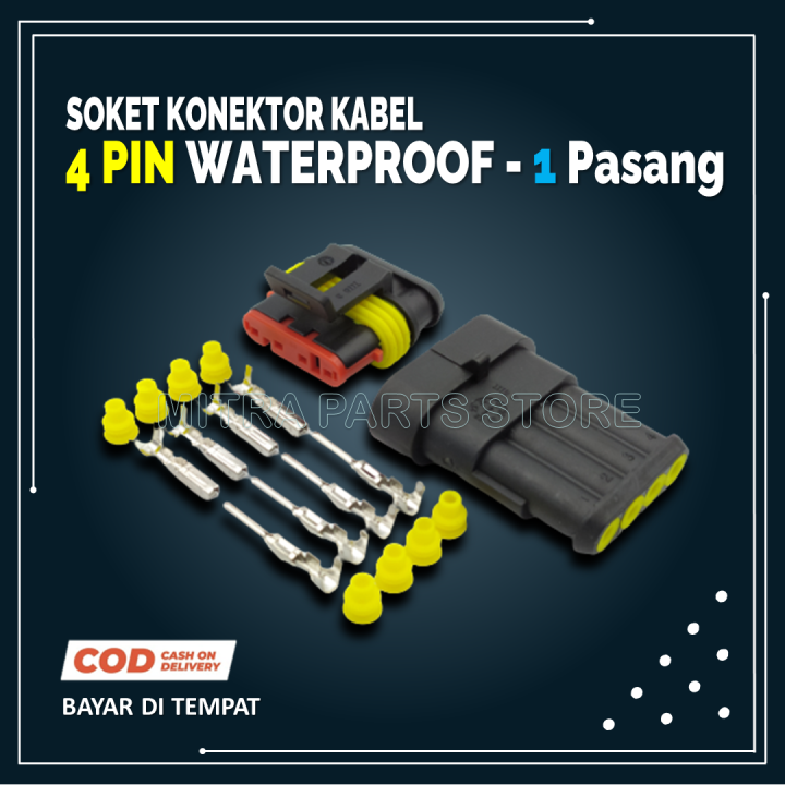 Soket Kabel Motor Anti Air Pin Kecil Full Set Lengkap Dengan Skun