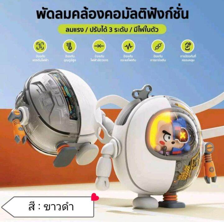 พัดลมห้อยคอ-ตั้งโต๊ะได้-ชาร์จ-usb-พัดลมมินิ-ปรับได้-3-ระดับ-พัดลมไร้สาย-พัดลมเมชา