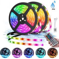 5m 10m LED Strip 5050 2835 IP20 IP65 RGB Strip LED Light Flexible Ribbon Stripe DC 12V RGB Diode Tape IR Controller Adapter