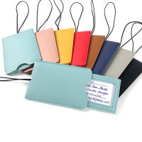 SHENGHAN 1Pc PU Leather Luggage Tag กระเป๋าเดินทาง ID Address Name Holder Luggage