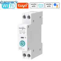 [electronicshop]Tuya W-Ifi Intelligent Circuit Breaker W-Ireless Remotes Control สวิตช์ราง Din Mobilephone APP Remotes ดูอุปกรณ์ภายในบ้านอัจฉริยะ Timing Countdown Loop Timing Modes เข้ากันได้กับ Alexa G-Oogle Home Voice Control