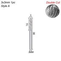 3x3มิลลิเมตร1/8Quot; ทังสเตนคาร์ไบด์เสี้ยนแกะสลักแกะสลักโรตารีตะไบไฟล์เพชรบดเหล็กไม้โลหะหินทำงานตัดกัด