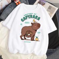 【HOT】Capybara Capibara เสื้อยืด สไตล์ญี่ปุ่น ฮาราจูกุ สําหรับผู้หญิง y2k100%cotton