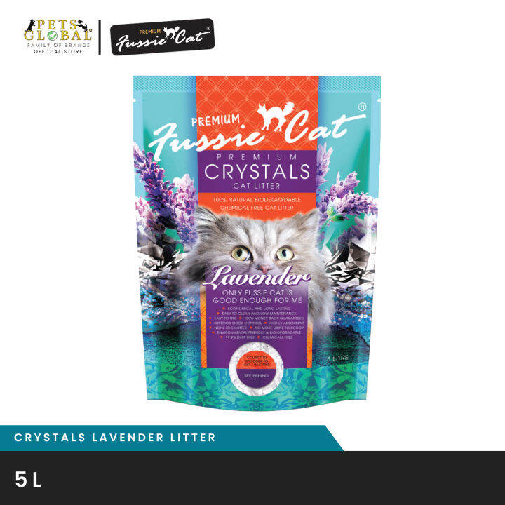Fussie Cat Premium Crystals Cat Litter (Lavender 5L) Lazada
