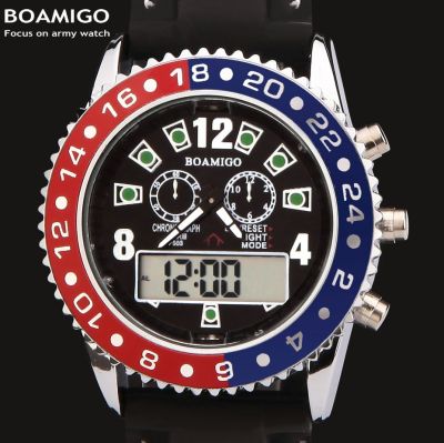 BOAMIGO Brand Watches Men Sports Watches Militray Army Quartz Wristwatches For Men LED Digital Rubber Clock Relogio Masculino