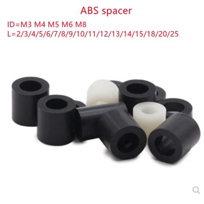20-50pcs M3 M4 m5 m6 m8 white or black ABS Rround spacer standoff White Nylon Non-Threaded Spacer Round Hollow Standoff Washer Nails  Screws Fasteners