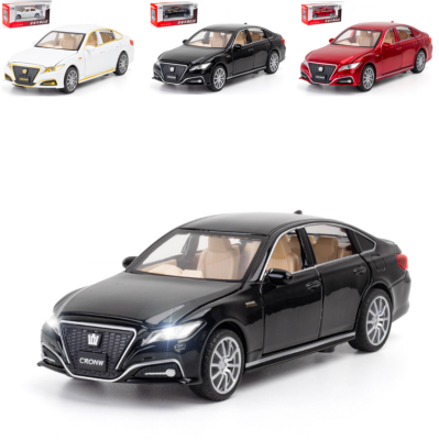 1:32 TOYOTA CROWN Die-Cast Vehicles Alloy Car Model Sound And Light Pull Back Car Model Collection Car Toys