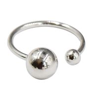 Sterling silver round pearl ring female fashion personality han edition niche silver mustard cold wind restoring ancient ways design web celebrity index —D0517