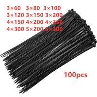 【hot】 100PCS black 4X200 2.7 Self-locking plastic nylon tie fastening ring 3X200 1.9×200 zip wraps strap