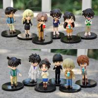 12ชิ้น/เซ็ตนักสืบ Conan Kudou Shinichi Mouri Ran Haibara Ai Kiddo Kiddo Furuya Rei Mini ของเล่นตัวเลขพีวีซีตุ๊กตาแต่งลาย