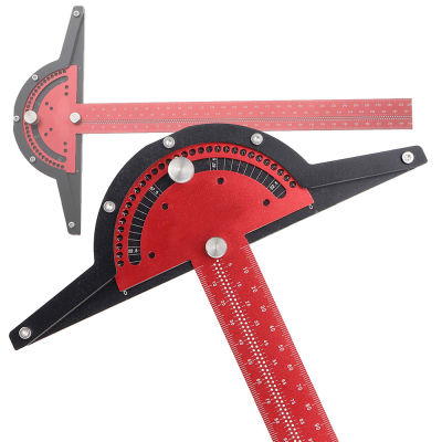 Woodworkers Edge Rule Adjustable Angle Protractor Precision Rule Edge Ruler With 1MM Marking Hole Aluminum Alloy Woodworking Measure Tool