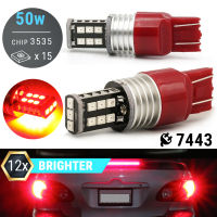 2x7443 สีแดง LED Strobe ไฟกระพริบไฟเบรก/หลอดไฟที่จอดรถ