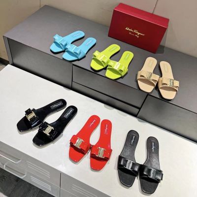 ferra Spring and summer new buckle sandals square head womens slippers comfortable and breathable sandals womens shoes high-value foreign style square buckle slides