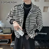 EERSHENSHI เสื้อโค้ทผู้ชายแจ็คเก็ตลายสก๊อตแฟชั่นเสื้อลำลองนกพันตัวชุดพิเศษ