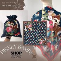 Kiss Me Doll - ผ้าพันคอ/ผ้าคลุมไหล่ Disney Bambi ลาย Bambi Laugh everyday ขนาด 100x100 cm.