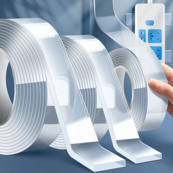 1/2/3/5M Nano Tape Double Sided Tape Transparent Reusable Waterproof Adhesive  Tapes Cleanable Kitchen Bathroom Supplies Tapes