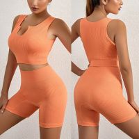 2PCS Yoga Set Women Gym Sport Clothing Sports Bra Seamless Shorts Workout Running Athletic Outfits Fitness Sport Suits