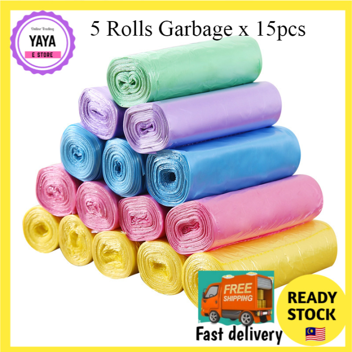 Disposable Garbage Bags Rubbish Bag Trash Bag Plastic Bag 5 Roll 100pcs