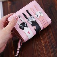 【CC】Cartoon Cat Women Wallet PU Leather Women Short Wallet Brand Designed Coin Purse Female Card Holder Cute Girl Wallet