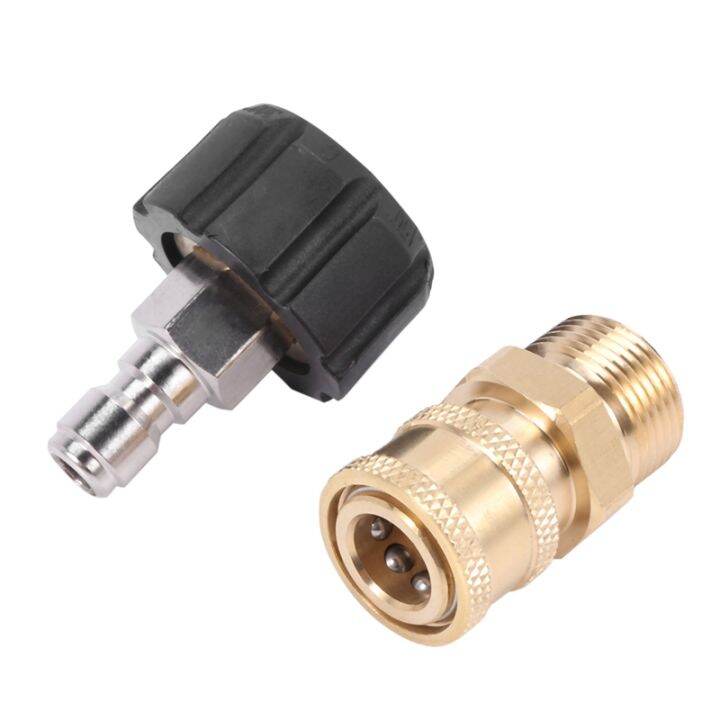 Pressure Washer Adapter Set M22 To 1/4 Inch Quick Connect Kit, M22 14Mm