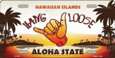 【YF】❄☼♦  Loose Hawaii Aloha State Background Metal License Plate