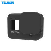 Telesin protecive เคสยางซิลิโคนแขนหมู่บ้าน COVER พร้อมเลนส์ครอบเชือกเส้นเล็กเข้ากันได้กับ GoPro HERO 8สีดำกล้องแอคชั่นแคมเมรา