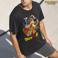 เสื้อยืดดราก้อนบอลลายการ์ตูนการ์ตูน Frieza สีทองและซุปเปอร์โกคูเสื้อยืดที่เหมาะกับชายและหญิงผ้าฝ้าย100%