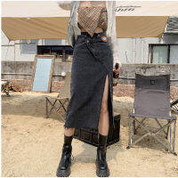 IELGY Irregular Open Denim Skirt Womens Summer Thin 2022 New Mid-Length High-Waisted