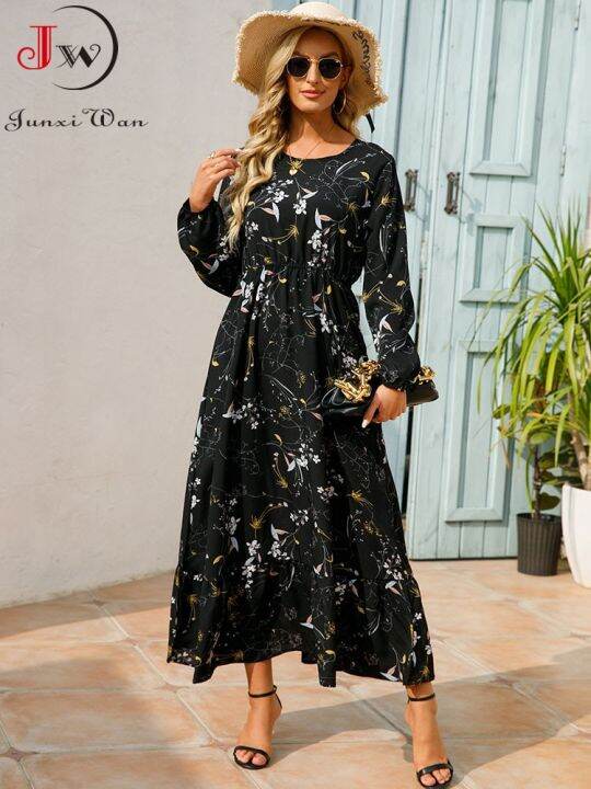 women-elegant-floral-printed-long-dresses-spring-summer-casual-o-neck-long-sleeve-ladies-chic-high-waist-a-line-beach-dresses